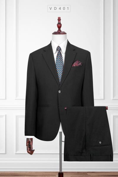 VD401 Vest Nam Đen Cổ Danton 2 Nút